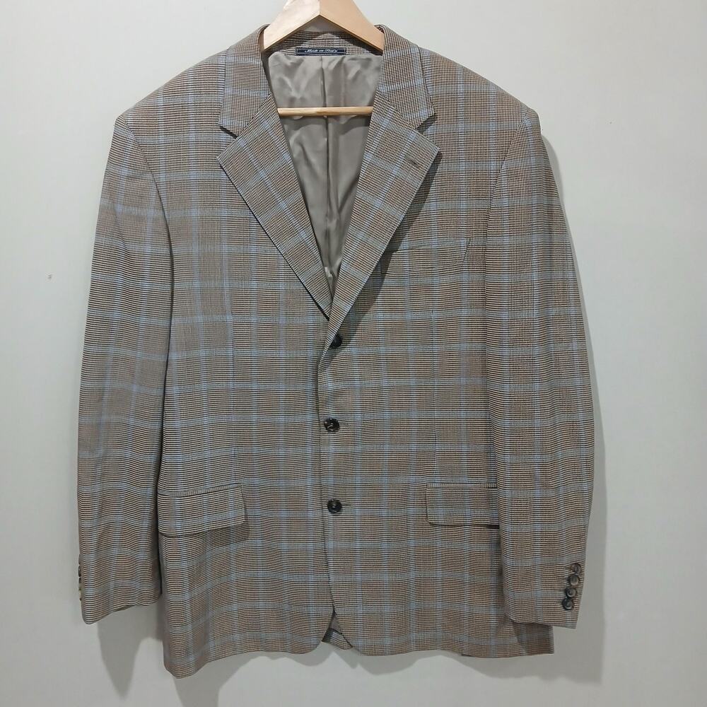 Zanella Blazer Mens 42 Plaid Loro Piana Zelander Wool Sport Coat Made Italy